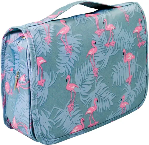Vista 15 de Trawila Neceser colgante de viaje, bolsa de cosméticos, organizador de maquillaje para hombres y mujeres con gancho resistente, Beige, Moda