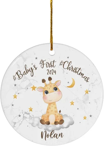 Vista 27 de FLOCHIL Adorno personalizado para la primera Navidad del bebé 2024, adorno de la primera Navidad de los bebés 2024, regalo para niños, niñas, bebés