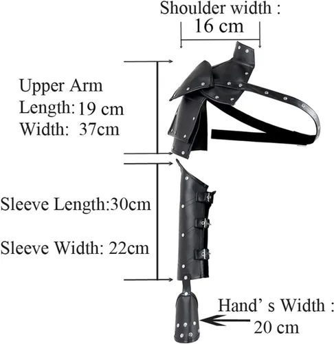 Vista 6 de Charmian Accesorios Steampunk para mujer, estilo retro, de cuero, brazalete, armadura