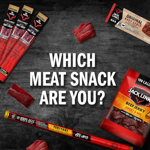 Vista 7 de Jack Link's Palitos de ternera, Original – Bocadillo de proteínas, palito de carne con 0.23 oz de proteína, hecho con 100% carne de res, palitos