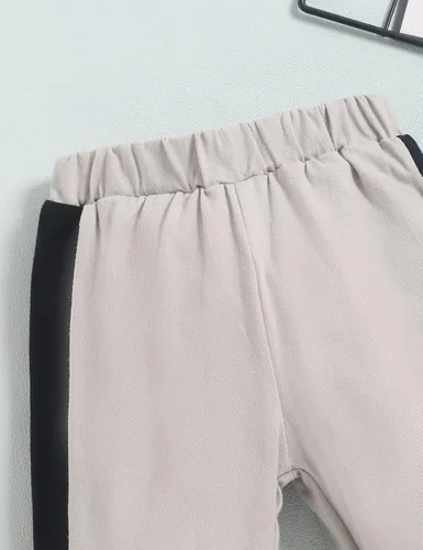 Vista 7 de Menglang Conjunto de 2 piezas de camiseta de manga larga y pantalón deportivo para niños pequeños