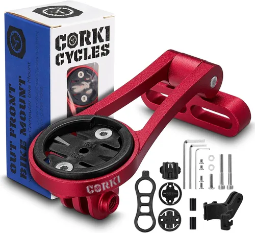 Vista 13 de corki Cycles - Soporte de bicicleta para computadora con ángulo ajustable en ángulo hacia fuera, compatible con Garmin Wahoo Bryton Cateye