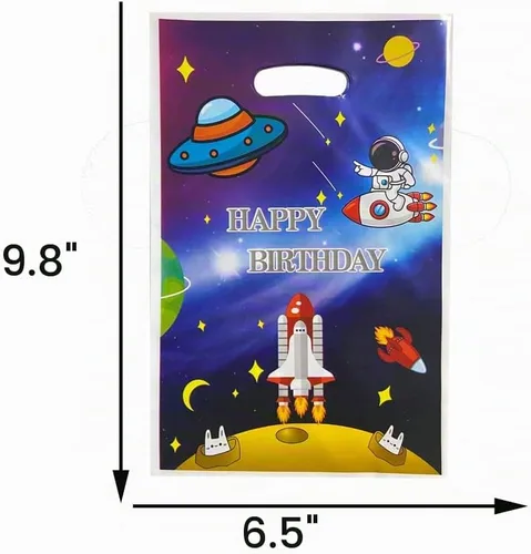 Vista 2 de 30 bolsas de golosinas para el espacio exterior, bolsas de dulces con temática espacial para suministros de fiesta de cumpleaños de niños