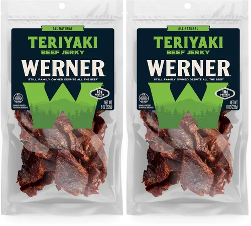Vista 12 de Werner - Bocadillo de carne natural con ajo y carne seca – Bocadillo alto en proteínas, sin gluten, sin ingredientes artificiales, sin MSG añadido