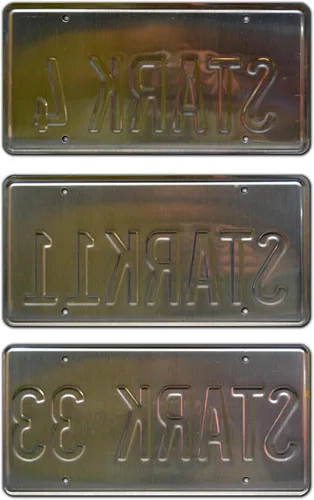 Vista 2 de Iron Man Tony Stark Matrículas estampadas de metal