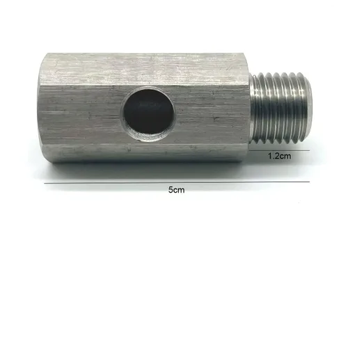 Vista 4 de M14 1,5 macho M14 hembra 1/8 NPT puerto lateral Sensor de presión de aceite adaptador acero inoxidable