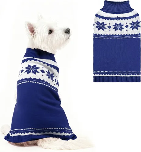Vista 27 de Suéter Mihachi para perro - Ropa de abrigo de invierno con tiras coloridas para clima frío