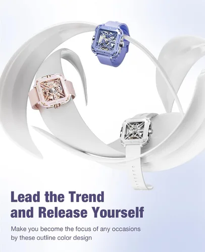 Vista 7 de CIGA Design Relojes para mujer Serie X - Machina, relojes mecánicos automáticos de moda, accesorios de muñeca de cristal de zafiro, analógicos