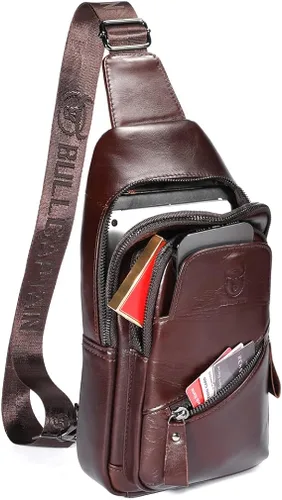 Vista 6 de KPYWZER Mochila de cuero para hombre
