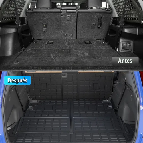 Vista 2 de Tapete de carga compatible con Toyota 4 Runner 2010-2024 de 7 asientos, tapete de carga para maletero, protector de asiento trasero de TPE 2023