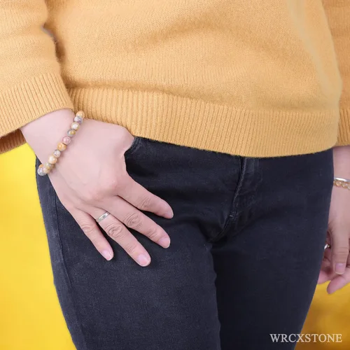 Vista 7 de WRCXSTONE - Pulsera elástica de cuentas de cristal curativo de 8mm.
