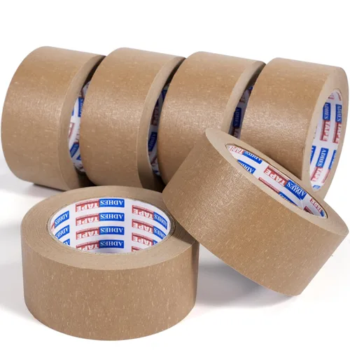 Vista 11 de ADHES - Cinta de papel kraft biodegradable, 2 pulgadas x 55 yardas, 3 rollos de cinta de embalaje de papel ecológica, escribible y sin