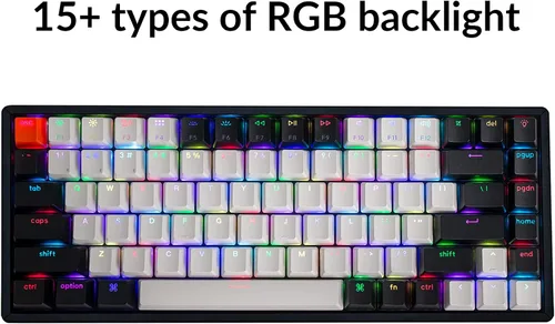 Vista 6 de Keychron K2 - Teclado mecánico con cable Bluetooth inalámbrico con cable USB y interruptor marrón Gateron G Pro teclas de doble disparo