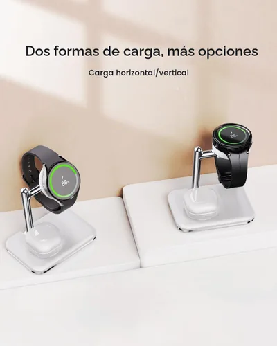 Vista 5 de Soporte de cargador 2 en 1 para Samsung Watch y auriculares