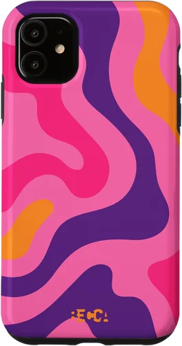 Vista 8 de Retro Liquid Swirl Groovy Abstract Pattern Wave Purple Phone Case for iPhone 17