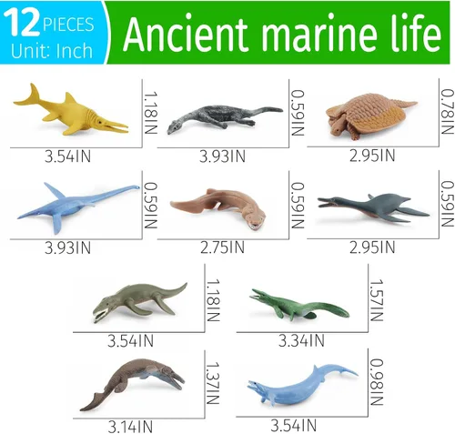 Vista 7 de Minijuguetes de criaturas marinas prehistóricas, juego de juguetes de dinosaurio antiguo, figuras de animales marinos de 2 a 4 pulgadas, decoración