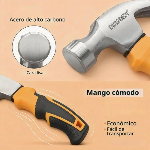 Vista 3 de BOOSDEN Martillo de garra corto de 8 onzas para niños pequeños y rechonchos