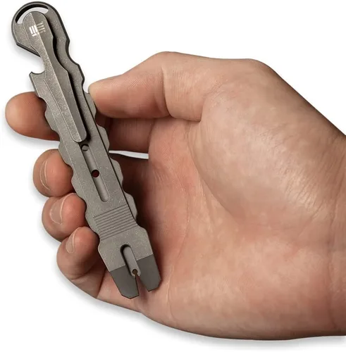 Vista 6 de WeKnife Gesila - Mini barra de palanca plana de bolsillo, multifunción, herramienta EDC de titanio, extractor de uñas, abridor de supervivencia