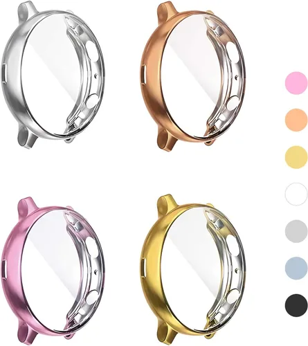 Vista 11 de Paquete de 4 fundas protectoras de pantalla compatibles con Samsung Galaxy Watch Active 2 de 1.575 pulgadas (1.575 pulgadas) de silicona protectora