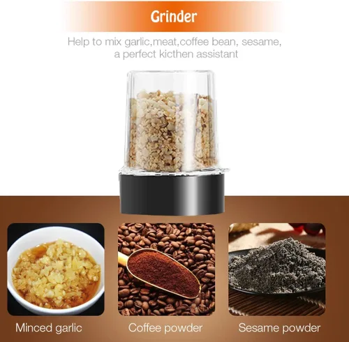 Vista 11 de Licuadora y Procesador de Alimentos Combo, Licuadora Personal para Batidos y Smoothies, Adecuada para Cocina, Hogar, Licuadora Eléctrica de 700W