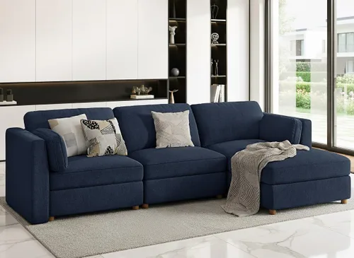 Vista 72 de CUGOAO Sofá biplaza extragrande de 83.5 pulgadas, sofás para sala de estar, sofá nube de felpilla de asiento profundo, sofá modular seccional, funda