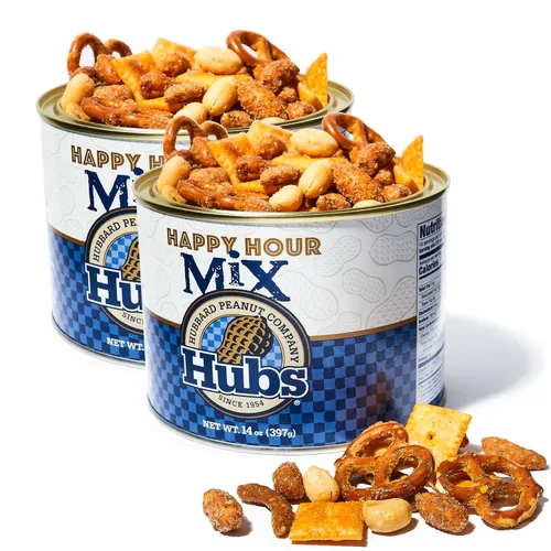 Vista 11 de Hubs Virginia Cacahuetes Salados 2 packs de 40 oz latas.