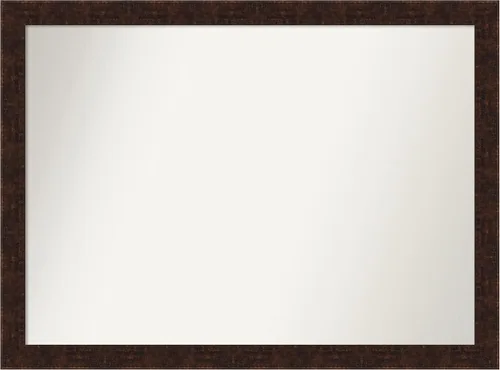 Vista 248 de Amanti Art Espejo de baño de bronce para sobre fregadero, 24 x 24 pulgadas, espejo de tocador cuadrado estrecho de bronce Manhattan, marco de madera