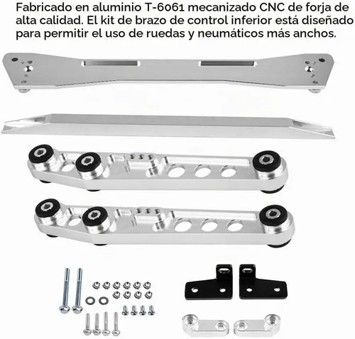 Vista 3 de Brazos de control inferiores traseros para 1992-1995, brazo de inclinación ajustable de aluminio CNC con buje mejorado, kit de brazo de control