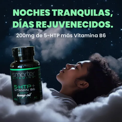 Vista 2 de 5-HTP 200mg con vitamina B6 y aceite de semilla de cáñamo, liberación
