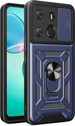 Vista 37 de Compatible con carcasa de soporte Infinix Zero Ultra 5G, con cubierta de lente de cámara deslizante compatible con funda Infinix Zero Ultra 5G Negro