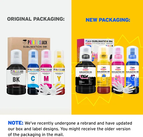 Vista 3 de Printers Jack - Tinta de sublimación de 440ml para impresoras de inyección de tinta Supertank ET-2400, ET-2720, ET-2760, ET-2800, ET-2803, ET-2830