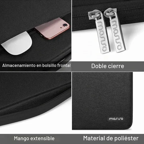 Vista 4 de MOSISO Funda protectora para laptop 360, portátil de 13-13.3 pulgadas Negro