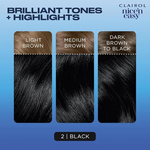 Vista 5 de Clairol Nice'n Easy 2 - Tinte permanente negro para el cabello y retoque de raíces, paquete múltiple