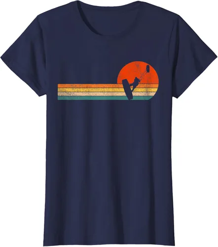Vista 24 de Camiseta retro de kitesurf de kitesurf de kiteboarder vintage, Negro, S