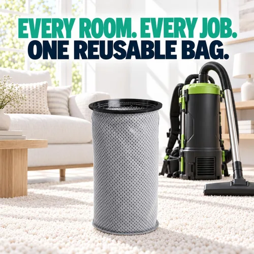 Vista 7 de 1 bolsa de aspiradora reutilizable de repuesto de 10 cuartos de galón, compatible con ProTeam Parte # 100565, compatible con ProTeam Coachvac, Super