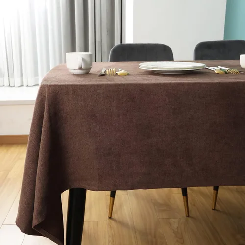 Vista 17 de Mantel rectangular de lino texturizado de 47 x 63 pulgadas, impermeable, a prueba de derrames, lavable, sin arrugas, mantel para mesa de comedor