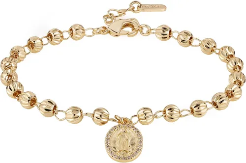 Vista 14 de HZMAN Pulsera de cruz con cuentas de rosario virgen de Guadalupe ajustable para mujer, regalo de joyería Cruz de Jesús y María