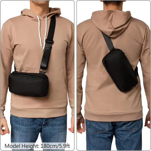 Vista 6 de Bolsa de compras plegable ultraligera y mini bolso cruzado para hombres y mujeres