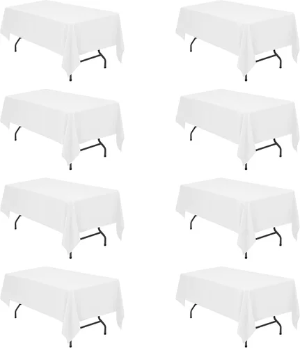 Vista 96 de BRILLMAX - Manteles para mesa rectangular de 6 pies, tela de lino de poliéster, lavable, para boda, recepción, banquete, fiesta de cumpleaños, 60 x