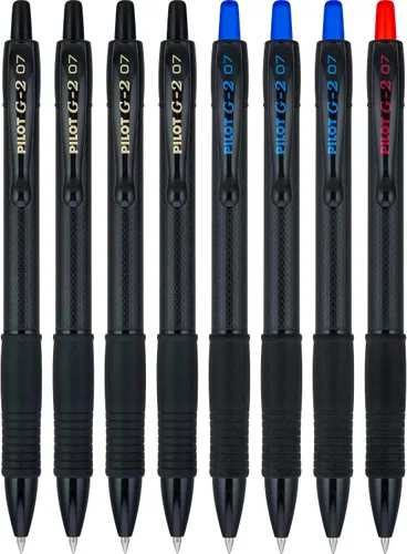 Vista 2 de PILOT G2 Edge - Bolígrafos de gel premium surtidos, bolígrafos de punta fina de 0.7 mm, experiencia de escritura sensorial, caja de 8