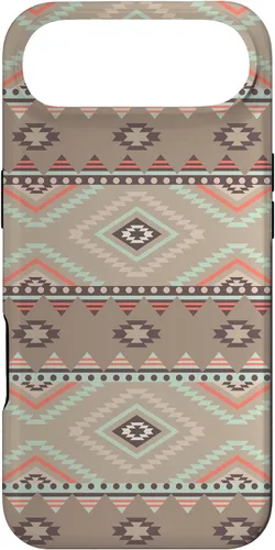 Vista 27 de Funda rústica para iPhone 16 con patrón azteca occidental bohemio