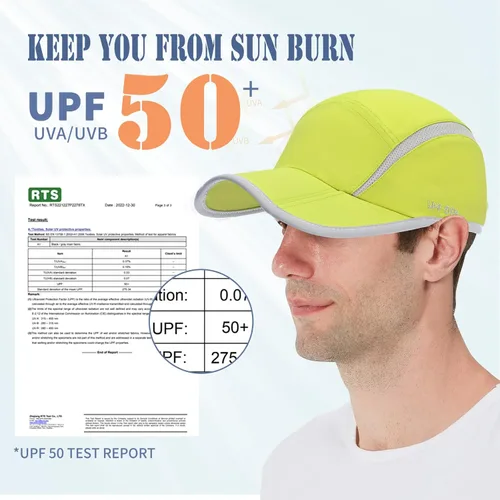 Vista 45 de ELLEWIN Gorra de béisbol unisex UPF 50 sin estructura, con pico grande y plegable