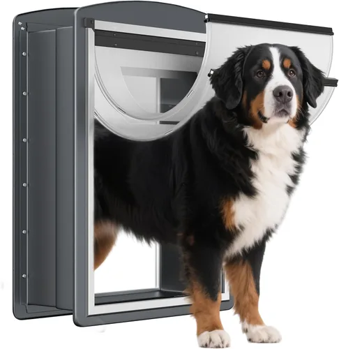 Vista 8 de Puerta de perro de pie libre para pared, marco de acero puerta grande del perro