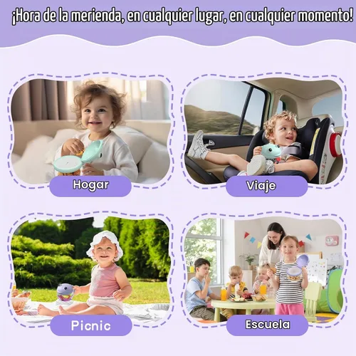 Vista 7 de BeneLabel Paquete de 2 tazas de aperitivos de 12.3 onzas para niños pequeños, a prueba de derrames, de grado alimenticio, contenedor de aperitivos
