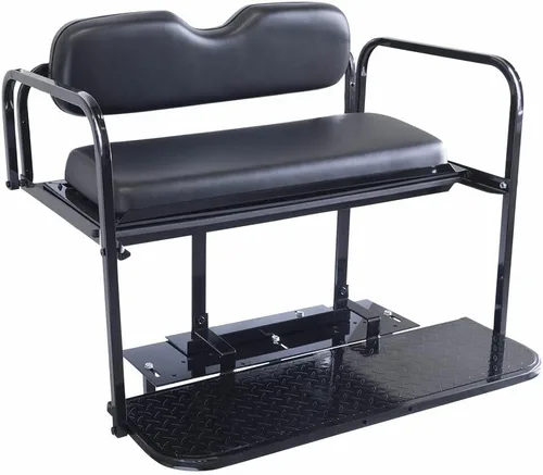 Vista 2 de Performance Plus Carts Club Car DS - Kit de asiento trasero plegable para carrito de golf, compatible con modelos 2000.5 en adelante (negro)