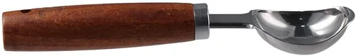 Vista 7 de Cuchara de helado de acero inoxidable con mango de madera, cuchara de hielo de metal para congelador, cuchara de galletas de café, accesorios