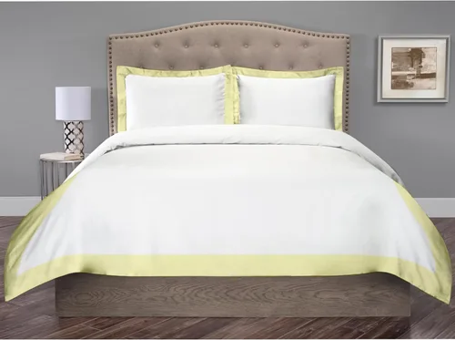 Vista 26 de Hotel Luxury - Juego de funda de edredón de 3 piezas de doble tono, 850 hilos, 100% algodón orgánico, colección de ropa de cama de alta calidad