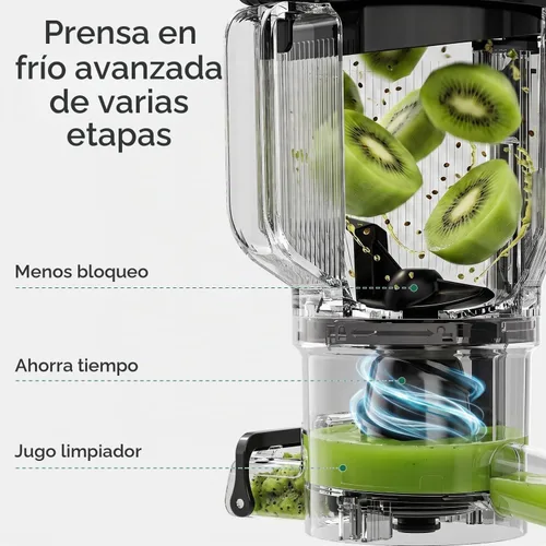 Vista 5 de Canoly 3-in-1 Cold Press Juicer C07, Makes Juice & Sorbet & Nut Milk Titanium Gray