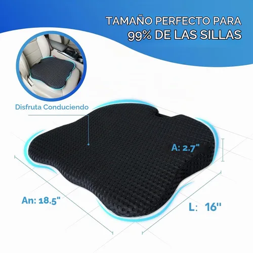Vista 8 de Lofty Aim Cojín de asiento de coche, cómodos cojines de espuma viscoelástica para conducir (negro)