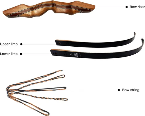 Vista 4 de DEERACE Archery 58" 60" Hunting Recurve Bow, Bow and Arrow Set for Adults Youth Beginner Hunting Targeting Archery